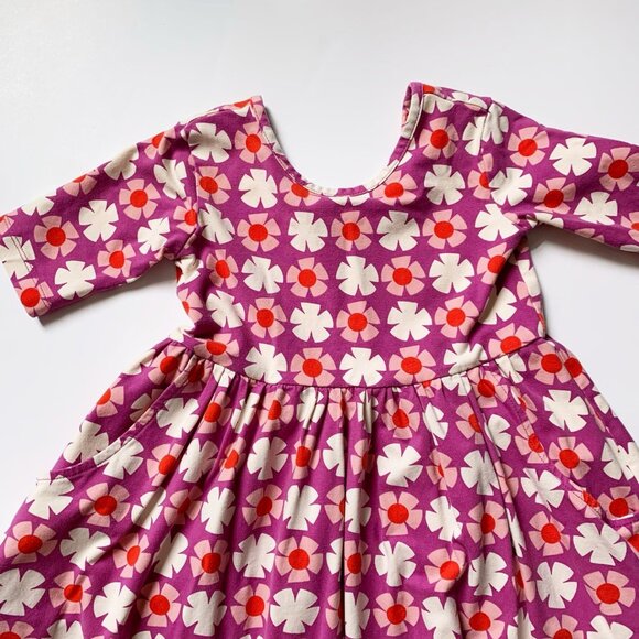 Hanna Andersson Girl Print Super Soft Skater Dress 6-7 years VGUC - Picture 2 of 7